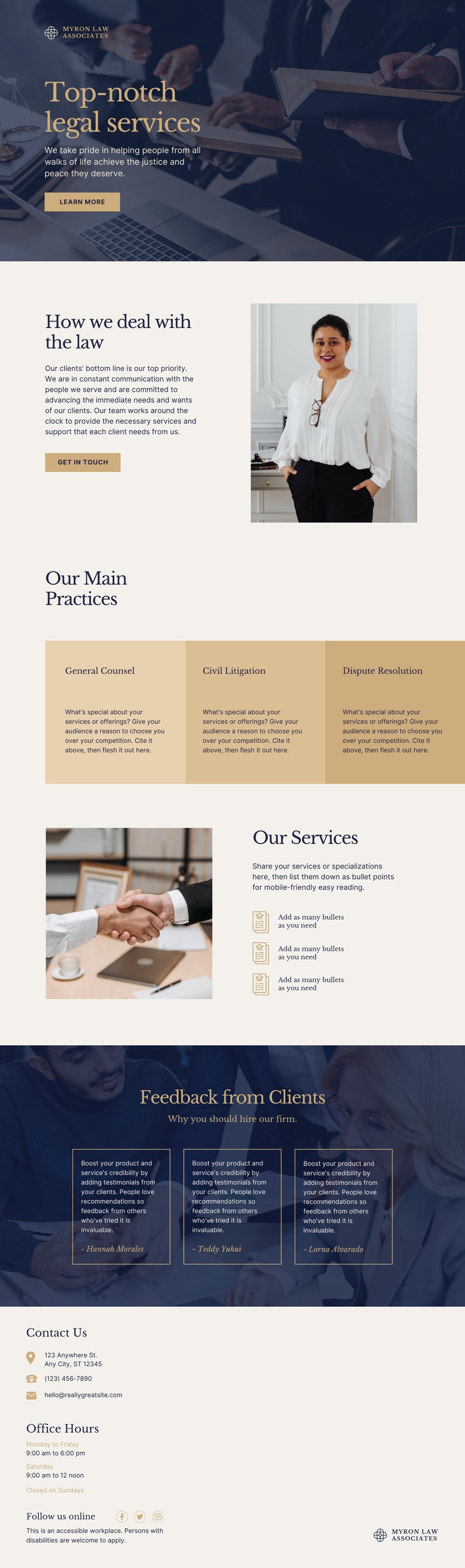 Myron Law Associates site concept thumbnail
