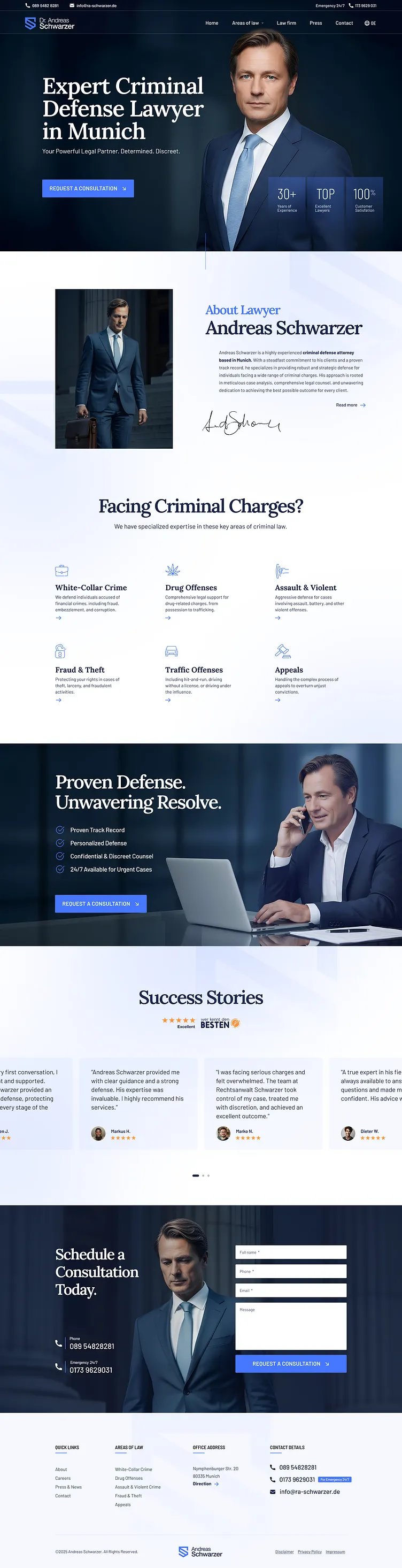 Schwarzer criminal defense website concept thumbnail